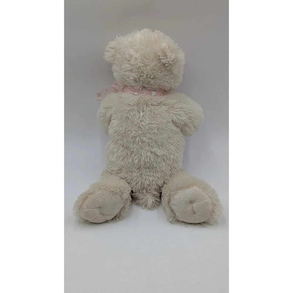 Walmart Chrisha playful plush white bear pink heart LOVE EUC 2008